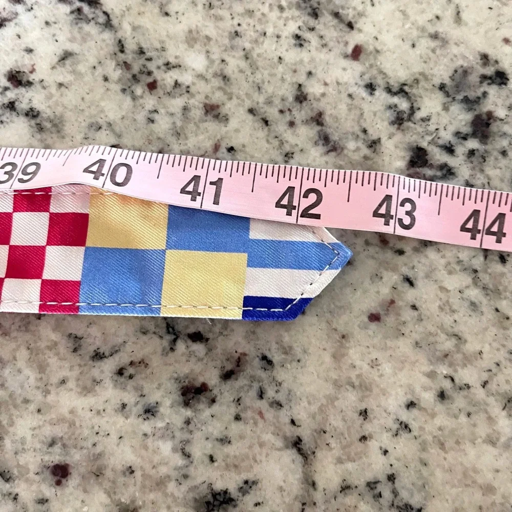 Vineyard Vines D-Ring Belt Women M Nautical Signal Flag Multi Preppy Silk 42.5in